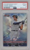 Aaron Judge from the 2018 Bowman’s Best set graded by PSA and given an overall grade of 9.