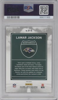 Lamar Jackson from the 2018 Panini Donruss Optic set graded by PSA and given an overall grade of 10.