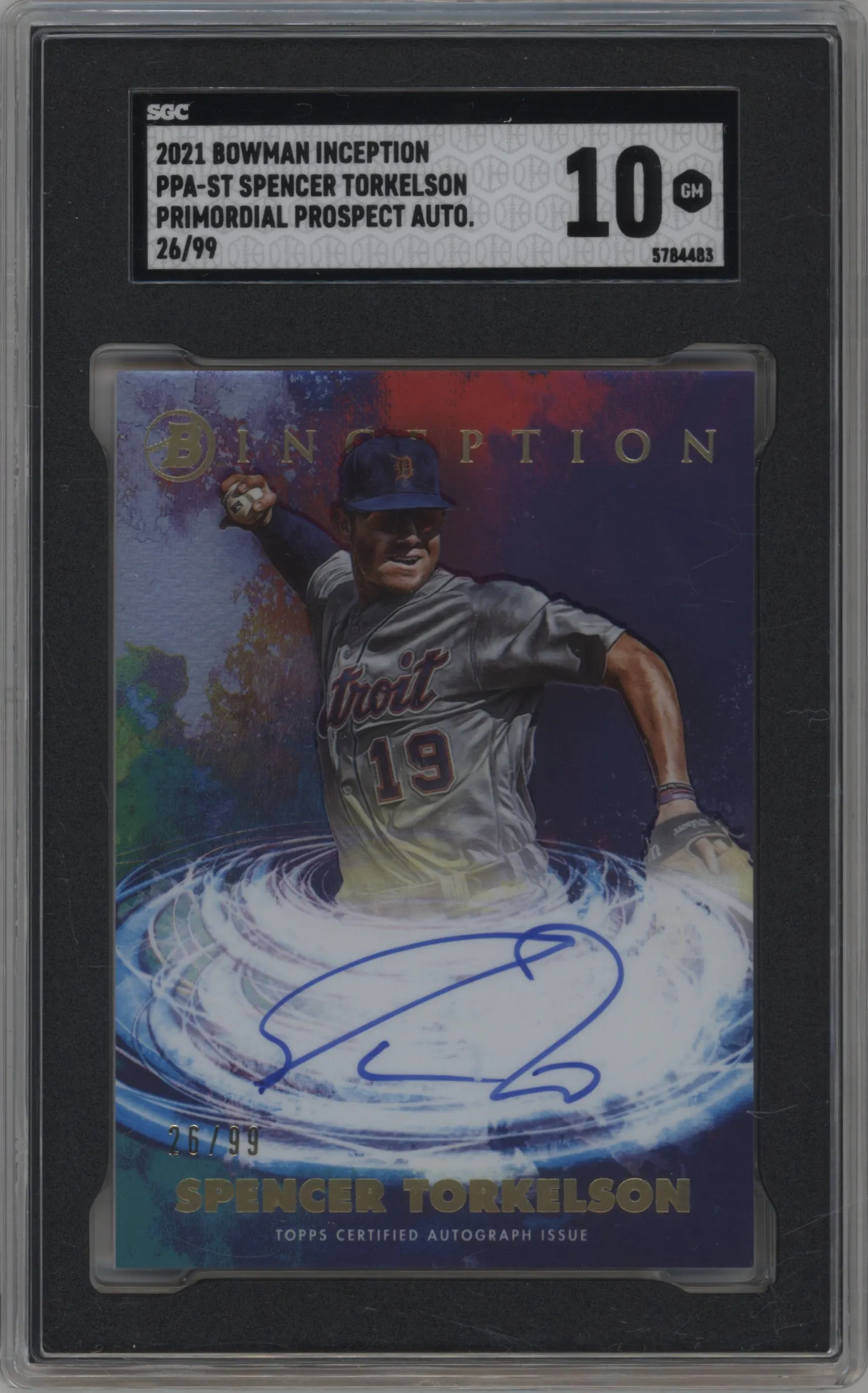 2021 Bowman Inception Primordial Pros.Auto Spencer Torkelson #PPA-ST SGC 10