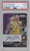 Rickea Jackson from the 2024 Panini Prizm WNBA set featuring a Purple Prizm parallel graded by PSA and given an overall grade of 9.