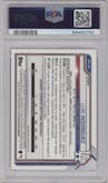 Luis Rodriguez from the 2021 Bowman Chrome set featuring a Refractor parallel graded by PSA and given an overall grade of 10.