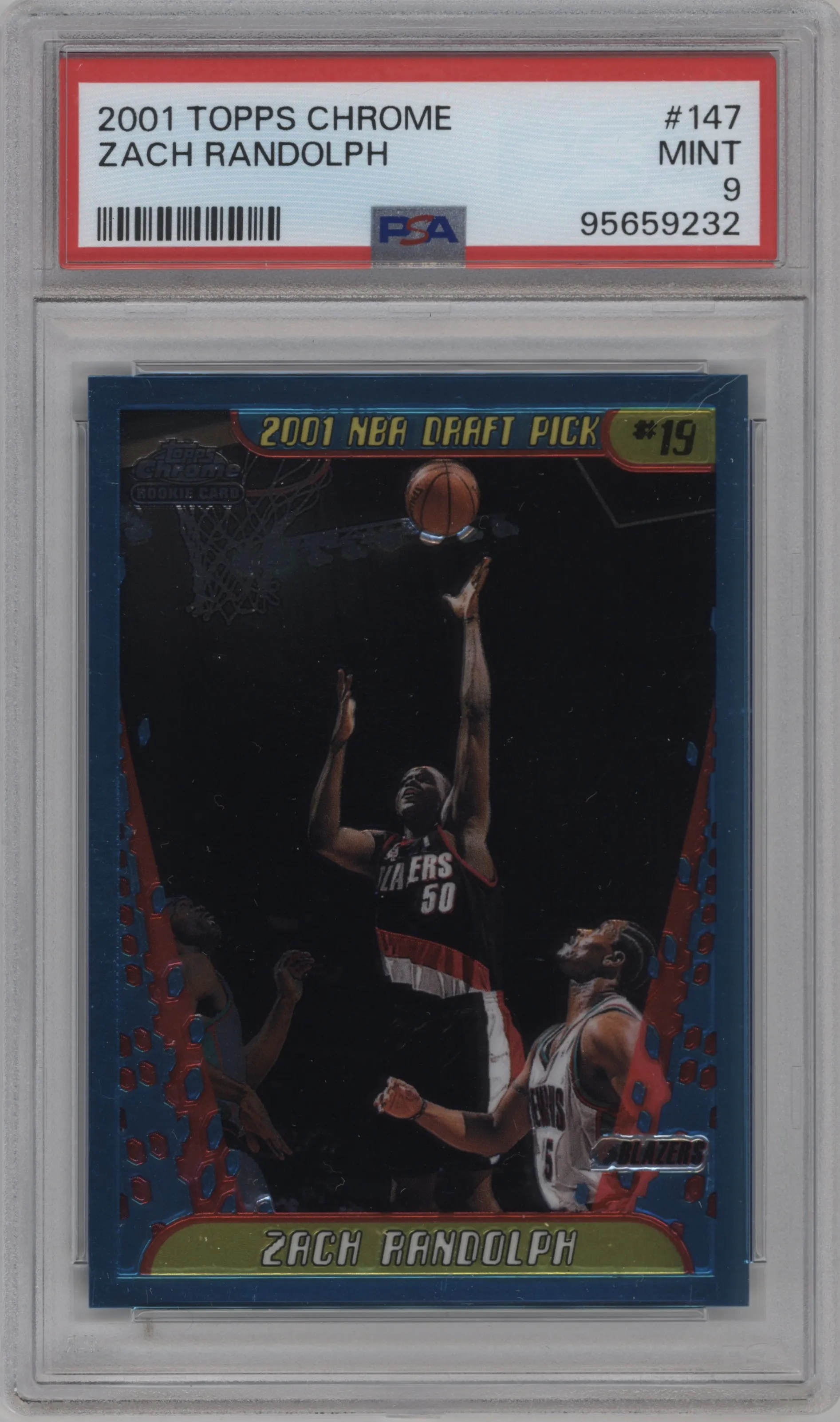 2001 Topps Chrome Zach Randolph PSA 9