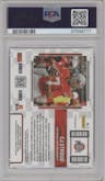 CJ Stroud from the 2023 Panini Chronicles Draft Picks set featuring a Blue parallel graded by PSA and given an overall grade of 10.