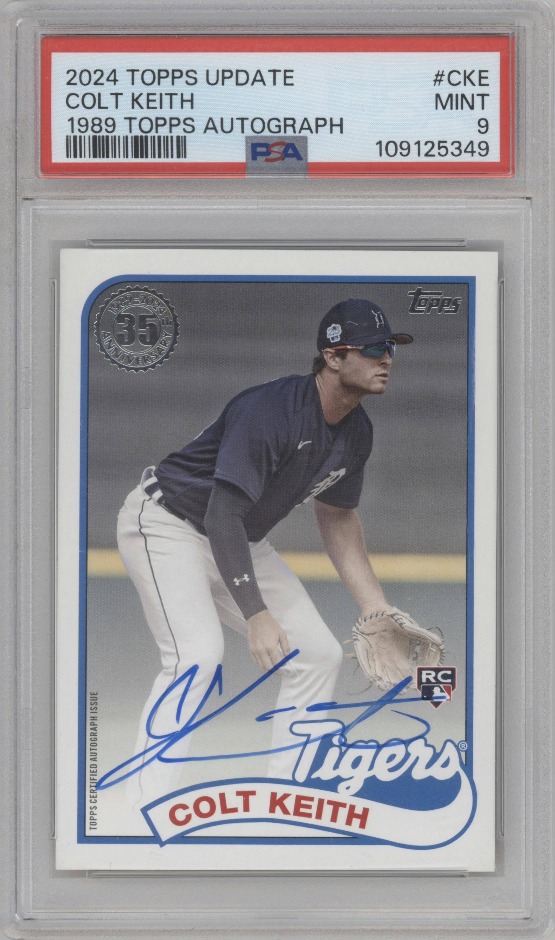 Colt Keith from the 2024 Topps Update set graded by PSA and given an overall grade of 9.