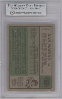 Dan Marino from the 1984 Topps set graded by Beckett and given an overall grade of 8.