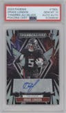 Drake London from the 2023 Panini Phoenix set featuring a Silver parallel graded by PSA and given an overall grade of 10.