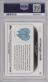 Jayden Williams from the 2022-23 Topps Chrome Overtime Elite set featuring a Orange Refractor parallel graded by PSA and given an overall grade of 9.