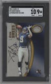 Drew Brees  from the 2001 Fleer E-X set graded by SGC and given an overall grade of 9.