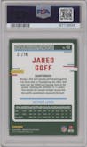 Jared Goff from the 2023 Donruss Optic set featuring a Pink Velocity parallel graded by PSA and given an overall grade of 10.
