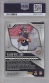 Caleb Williams from the 2024 Panini Prizm set featuring a Silver Prizm parallel graded by PSA and given an overall grade of 9.