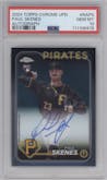 Paul Skenes from the 2024 Topps Chrome Update set graded by PSA and given an overall grade of 10.