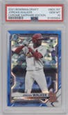 Jordan Walker from the 2021 Bowman Draft Sapphire Edition set graded by PSA and given an overall grade of 10.