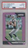 Sam Darnold from the 2018 Panini Prizm set featuring a Pink Prizm parallel graded by PSA and given an overall grade of 10.