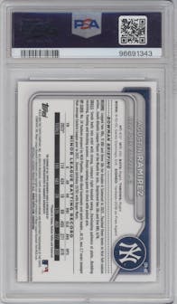 Agustin Ramirez from the 2024 Bowman set graded by PSA and given an overall grade of 10.
