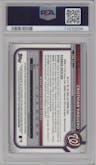 Cristhian Vaquero from the 2022 Bowman Chrome set featuring a HTA Choice parallel graded by PSA and given an overall grade of 9.