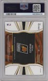 Mikal Bridges from the 2018-19 Panini Select  set featuring a Gold Prizm parallel graded by PSA and given an overall grade of 10.