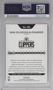 Shai Gilgeous-Alexander from the 2018-19 Panini NBA Hoops  set graded by PSA and given an overall grade of 10.