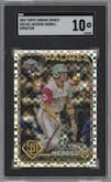 Jackson Merrill from the 2024 Topps Chrome Update set featuring a X-Fractor parallel graded by SGC and given an overall grade of 10.