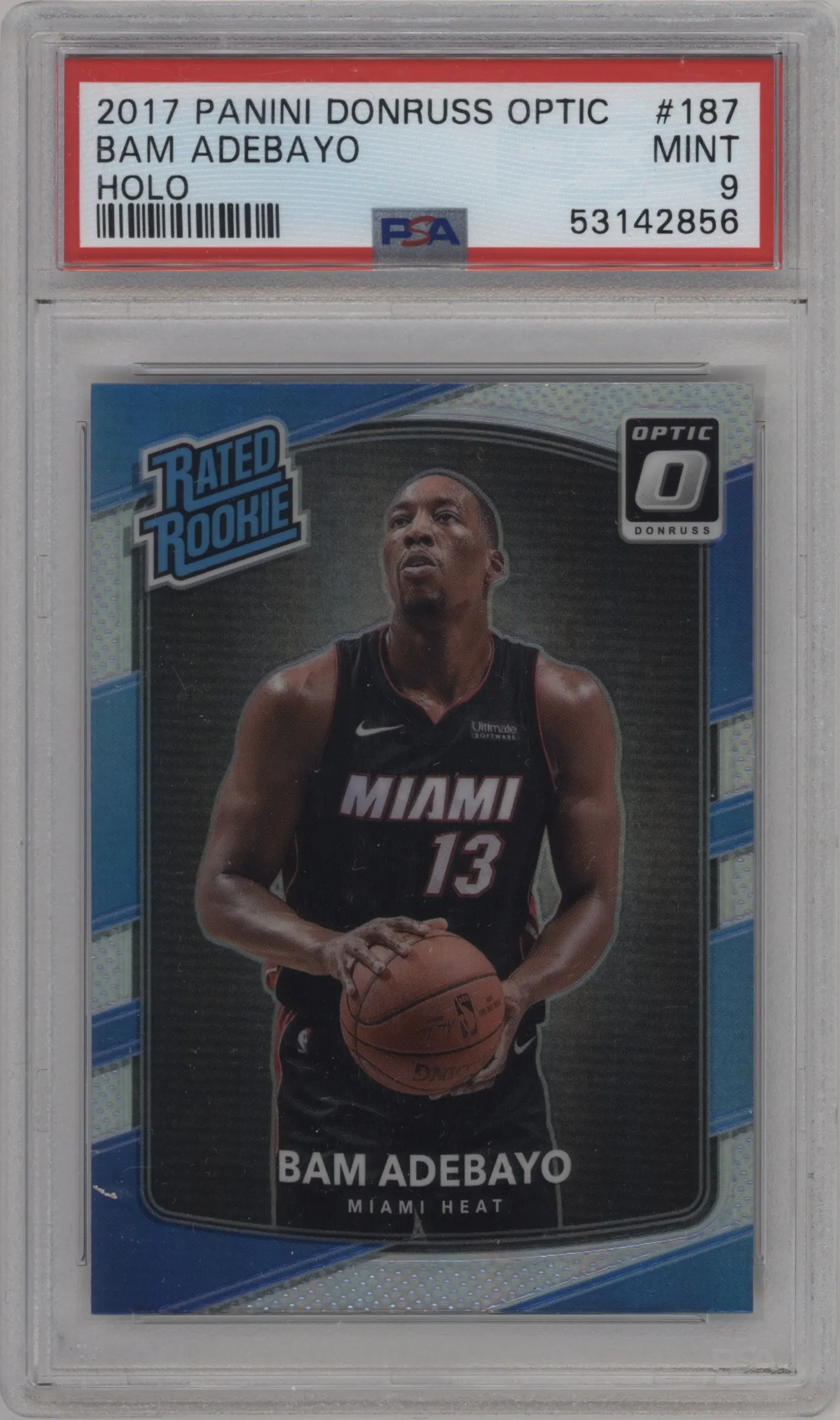 2017 Panini Donruss Optic Rated Rookie Bam Adebayo Holo PSA 9