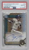 Tyler Black from the 2022 Bowman Mega Box set graded by PSA and given an overall grade of 10.