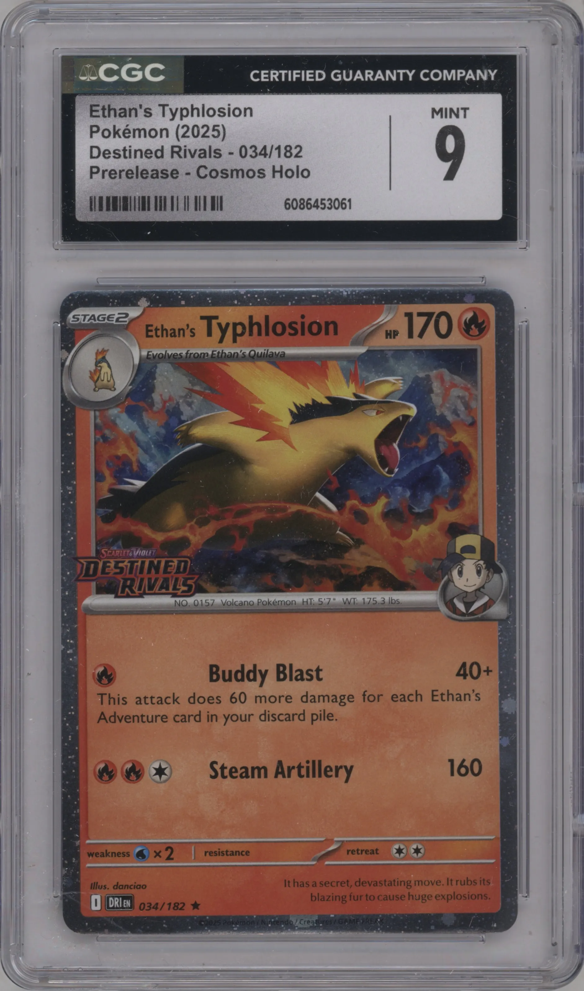 2025 Pokemon SV Destined Rivals Ethan's Typhlosion Prerelease #034 CGC 9