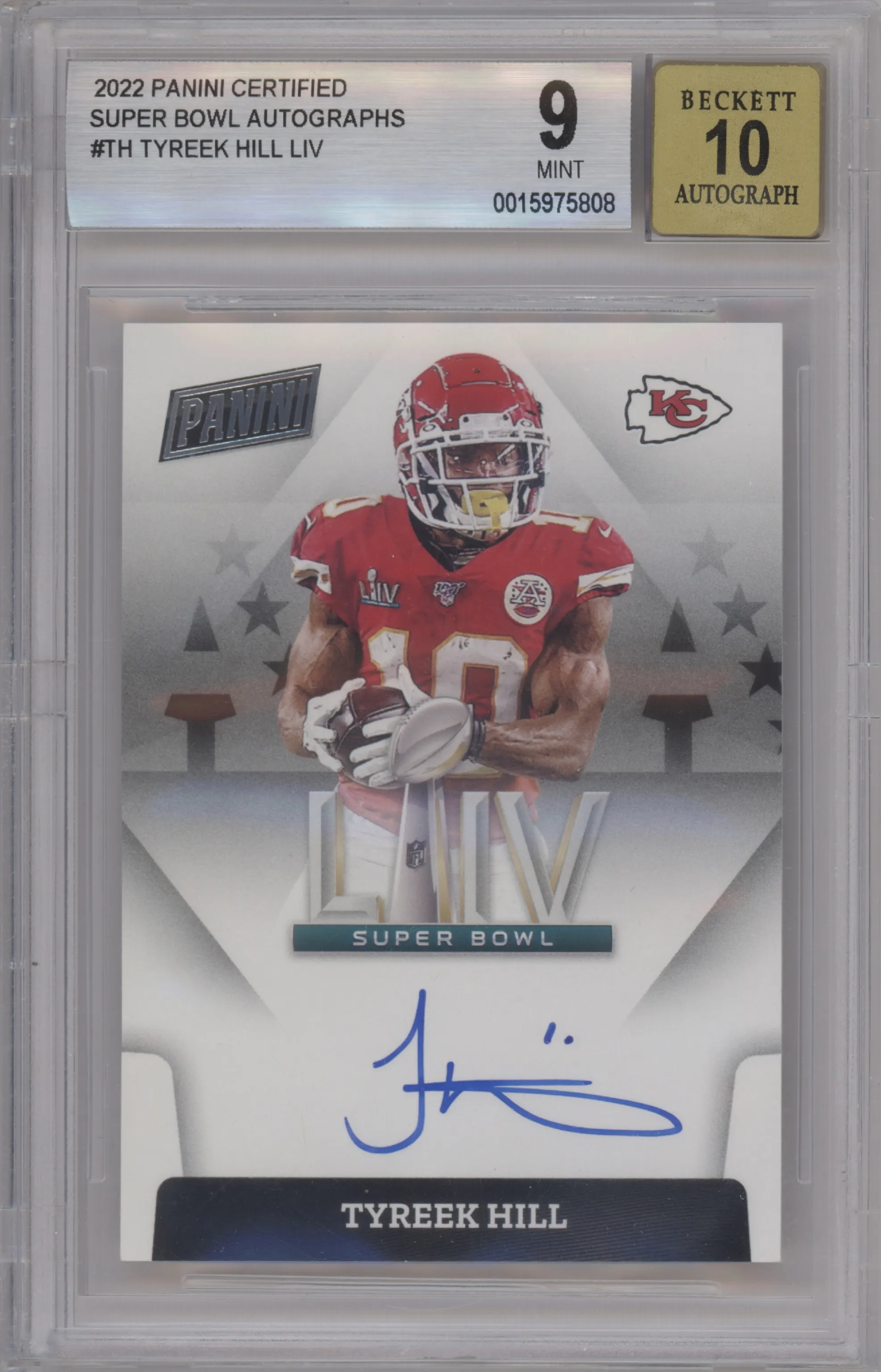 2022 Panini Certified Super Bowl Sig. Tyreek Hill #SBLIV-TH BGS 9