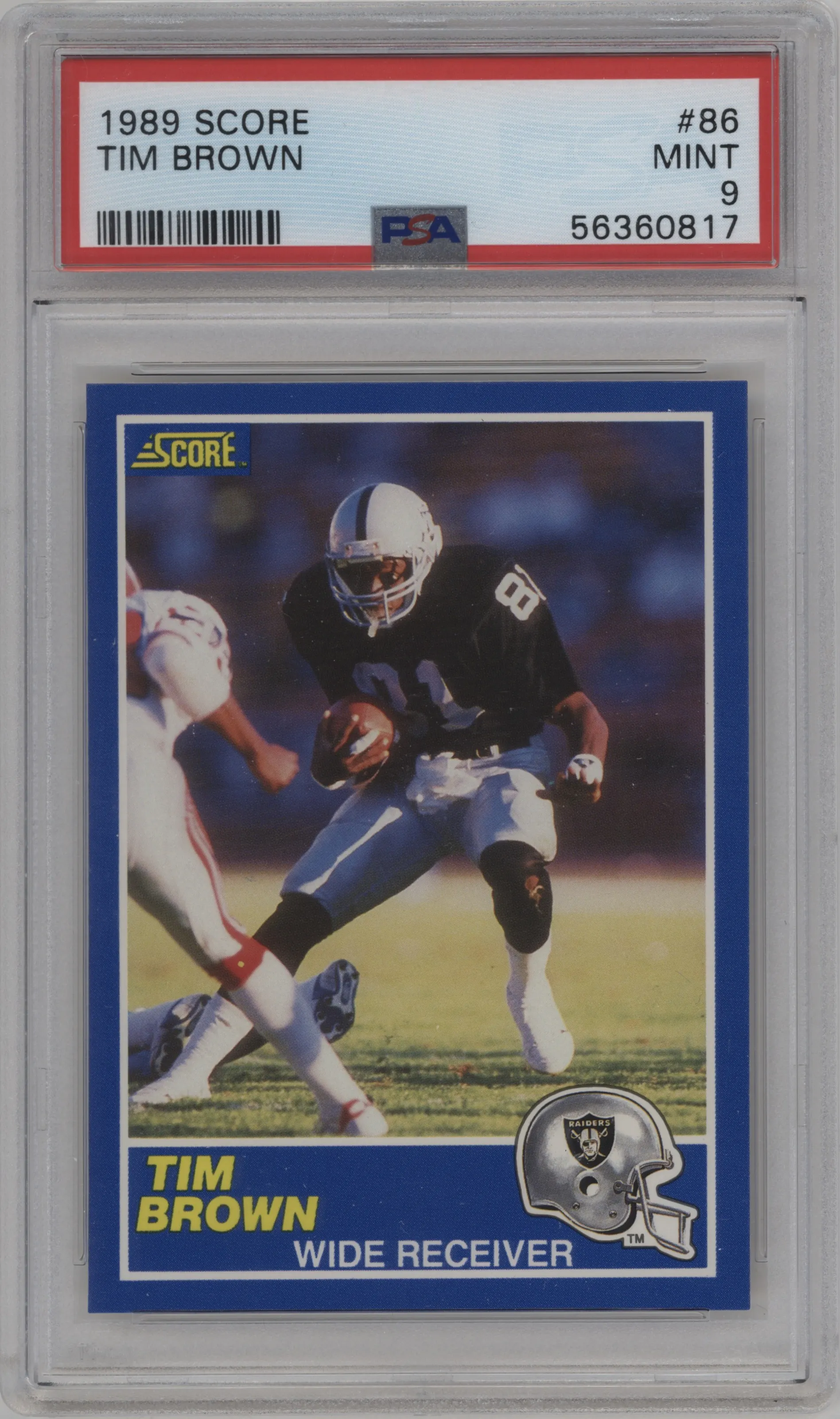 1989 Score Tim Brown PSA 9