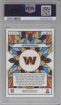 Jayden Daniels from the 2024 Panini Mosaic set graded by PSA and given an overall grade of 10.
