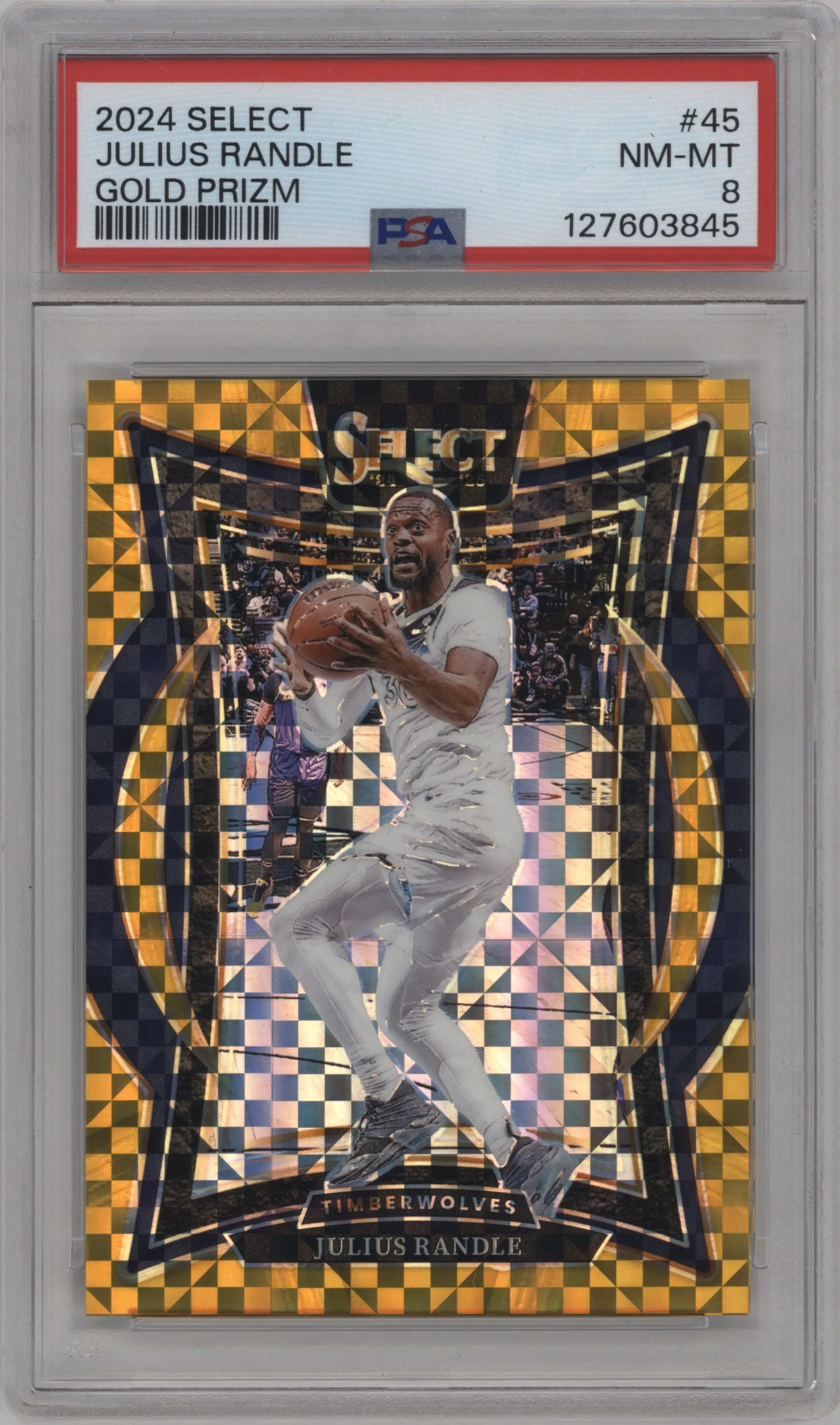 2024 Panini Select Julius Randle Gold Prizm #45 PSA 8