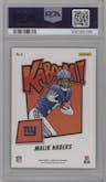 Malik Nabers from the 2024 Panini Absolute set graded by PSA and given an overall grade of 10.