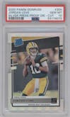 Jordan Love from the 2020 Panini Donruss set featuring a Press Proof Silver Die-Cut parallel graded by PSA and given an overall grade of 10.