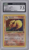 Flareon from the 1999 Pokemon set graded by CSG and given an overall grade of 7.5.