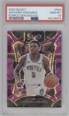 Anthony Edwards from the 2023-24 Panini Select  set featuring a Purple Cracked Ice parallel graded by PSA and given an overall grade of 10.