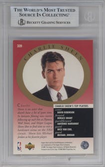 Michael Jordan from the 1995-96 Upper Deck  set graded by Beckett and given an overall grade of 8.