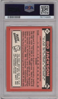 Bo Jackson from the 1986 Topps Traded set graded by PSA and given an overall grade of 9.