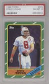 Steve Young from the 1986 Topps set graded by PSA and given an overall grade of 8.