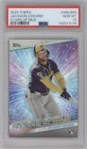 Jackson Chourio from the 2024 Topps Update set graded by PSA and given an overall grade of 10.