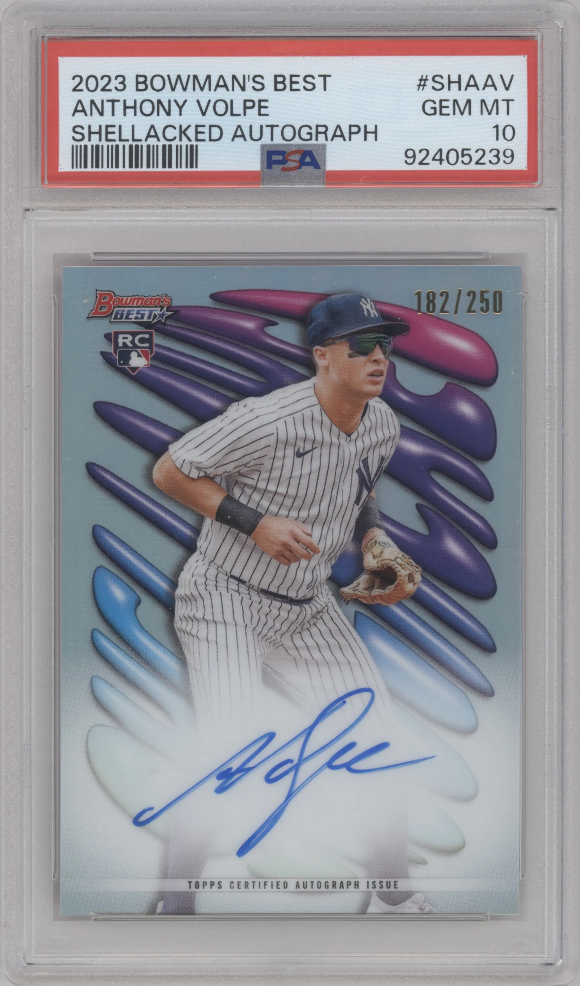 2023 Bowman's Best Shellacked Auto Anthony Volpe PSA 10