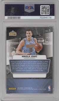 Nikola Jokic from the 2016 Panini National Convention VIP set graded by PSA and given an overall grade of 10.