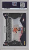 Bo Nix from the 2024 Panini Mosaic set featuring a Blue Mosaic parallel graded by PSA and given an overall grade of 8.