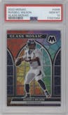 Russell Wilson from the 2022 Panini Mosaic set graded by PSA and given an overall grade of 10.