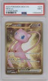 Mew ex from the 2023 Pokemon SV set graded by PSA and given an overall grade of 9.