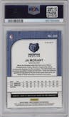 Ja Morant from the 2019-20 Panini Hoops Premium Stock set featuring a Silver parallel graded by PSA and given an overall grade of 10.