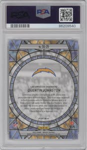 Quentin Johnston from the 2023 Panini Mosaic set graded by PSA and given an overall grade of 10.