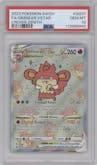 Simisear VSTAR from the 2023 Pokemon SWSH set graded by PSA and given an overall grade of 10.
