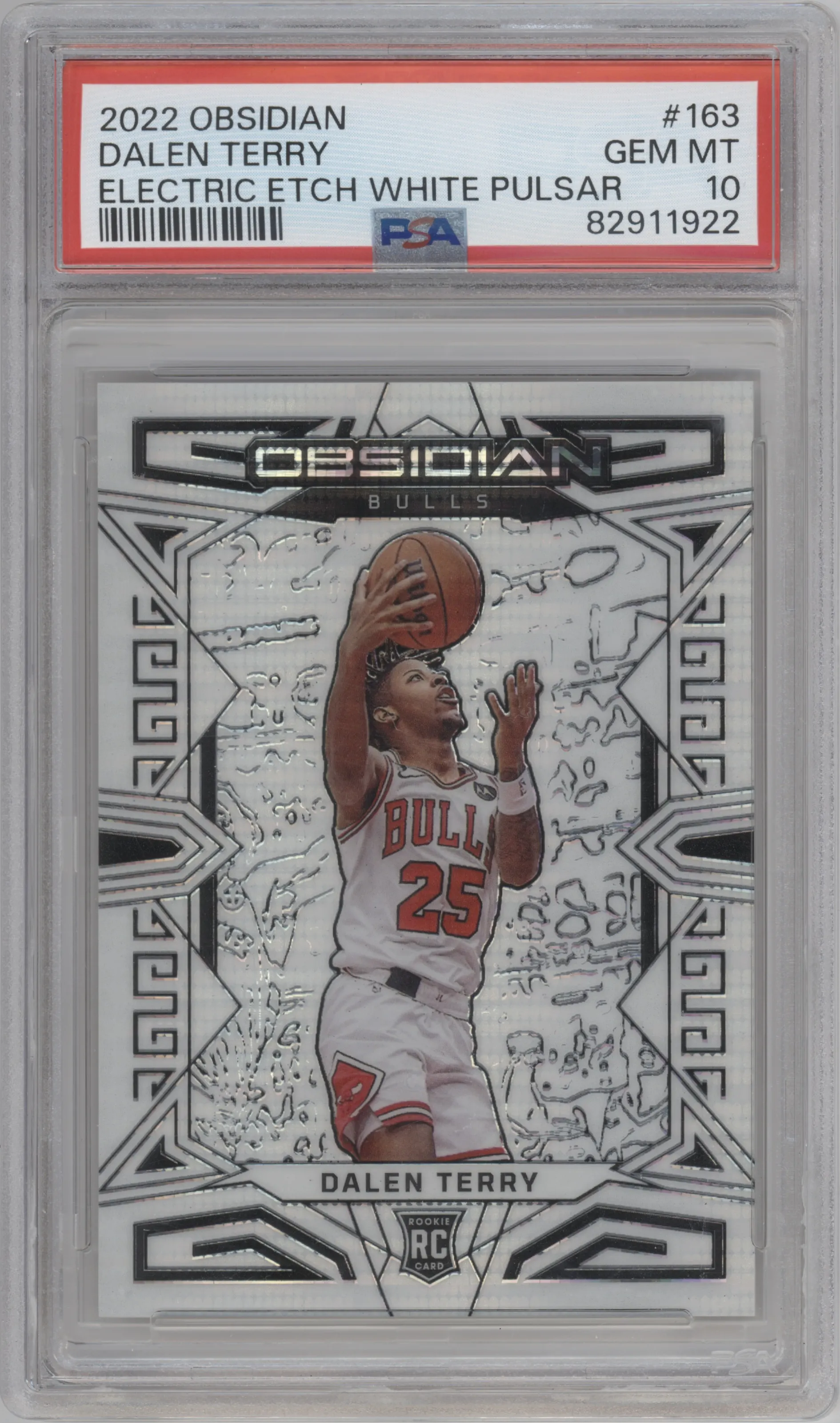 2022 Panini Obsidian Dalen Terry Electric Etch White Pulsar PSA 10