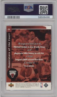 Michael Jordan from the 1998-99 Upper Deck Ovation set graded by PSA and given an overall grade of 9.