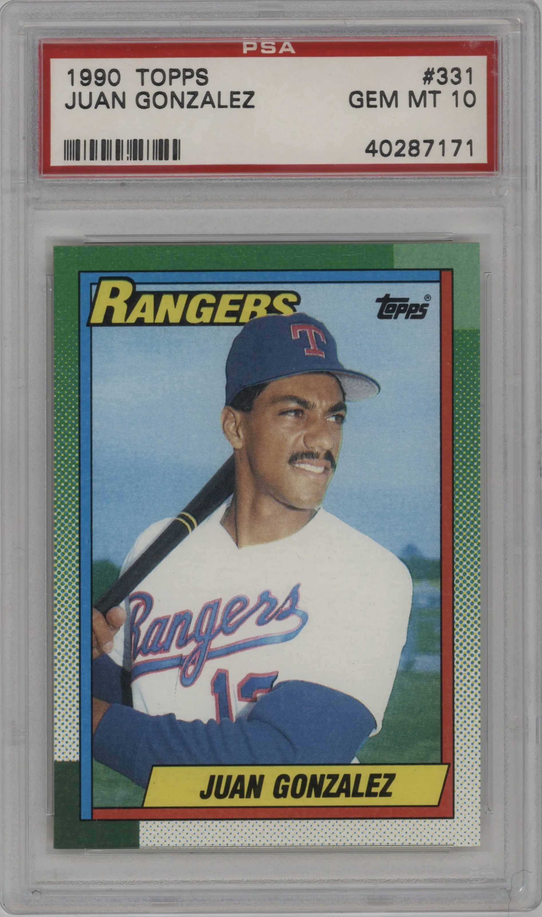 1990 Topps Juan Gonzalez PSA 10
