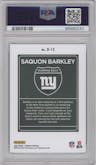 Saquon Barkley from the 2023 Panini Donruss set graded by PSA and given an overall grade of 9.