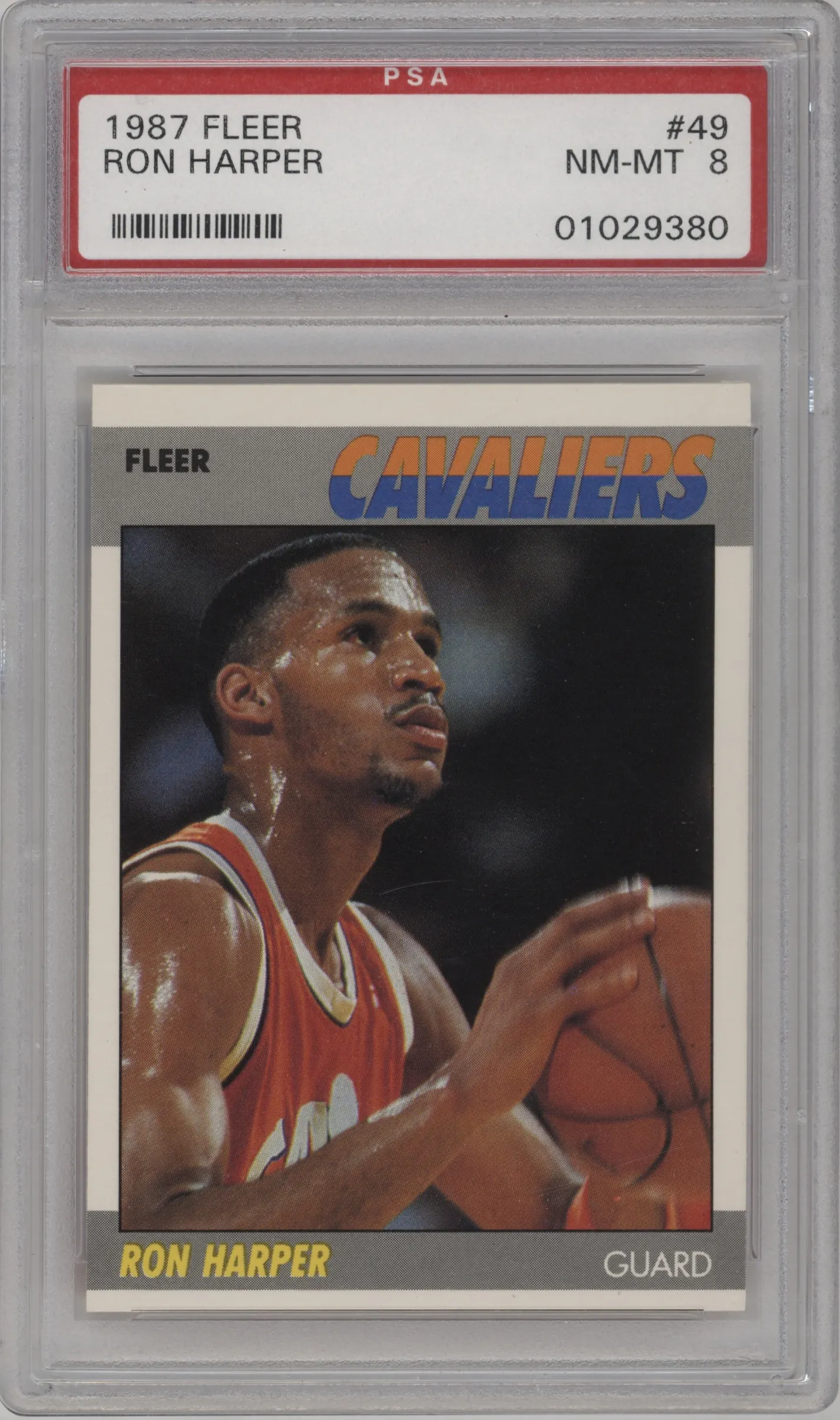1987 Fleer Ron Harper PSA 8